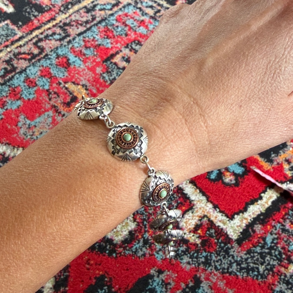 Aztec Concho 925 sterling silver bracelet